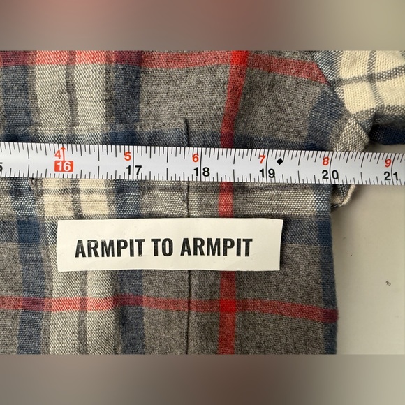 J Crew Mercantile Flex Men’ M Blue GRY Red Mid-Wt.  Flannel Cabincore Lumberjack - Picture 10 of 11